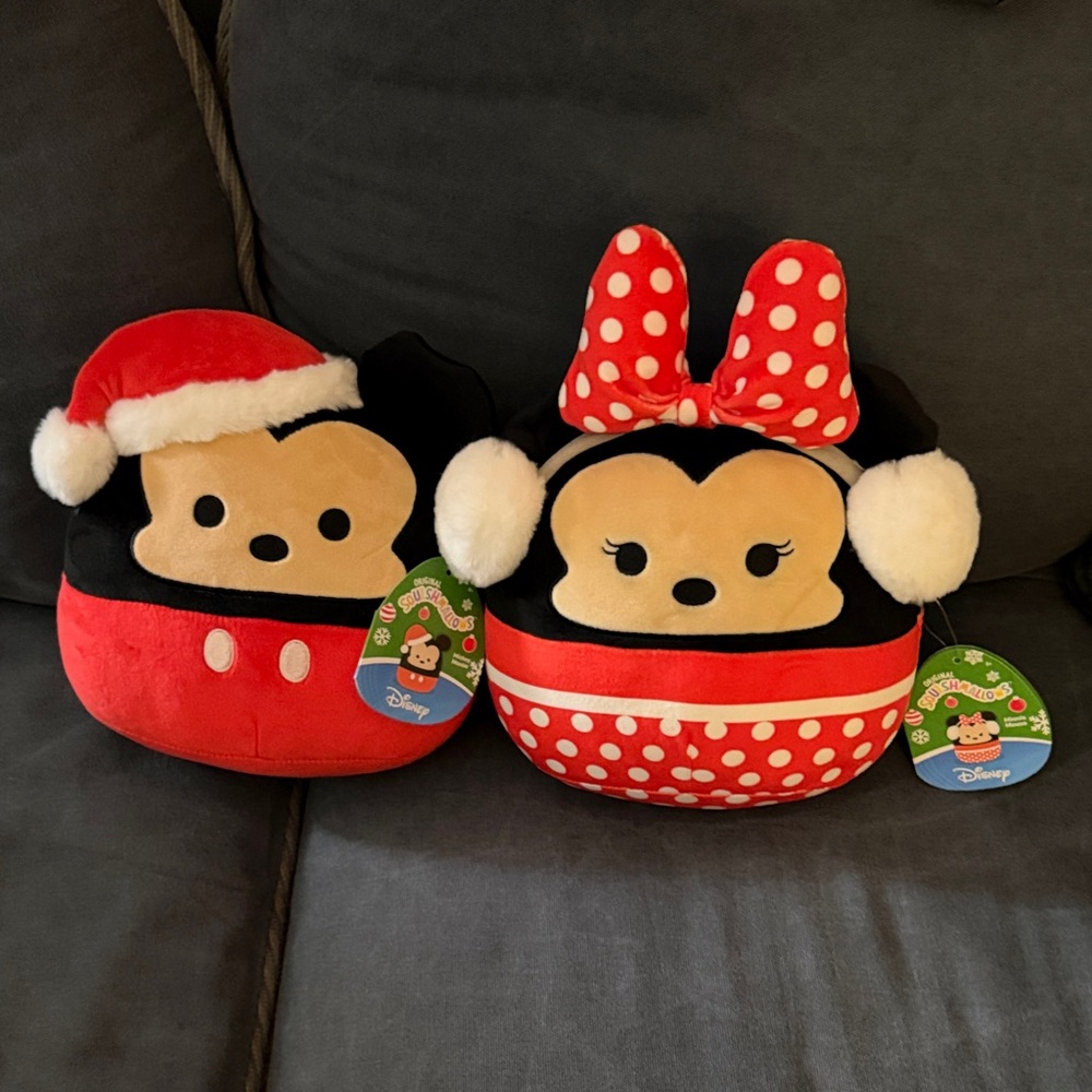 Mickey & Minnie Mouse Squishmallow Christmas Limited Edition 8” set  New with Ta